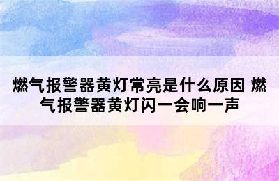 燃气报警器黄灯常亮是什么原因 燃气报警器黄灯闪一会响一声